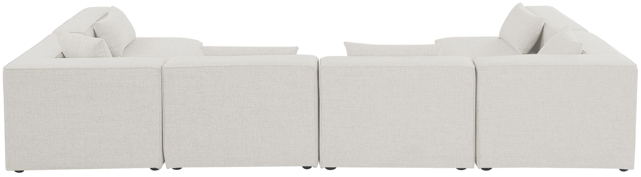Cube - Linen 6 Piece Modular Armless Sectional