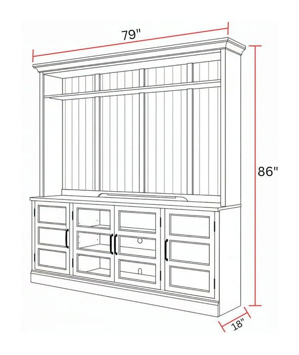 Shoreham - 76" TV Console With Hutch - Effortless White