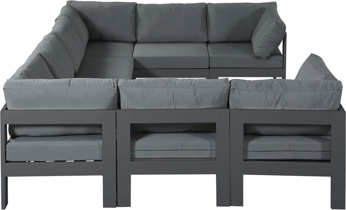 Nizuc - Outdoor Patio 8 Piece Modular Sectional With Gray Frame