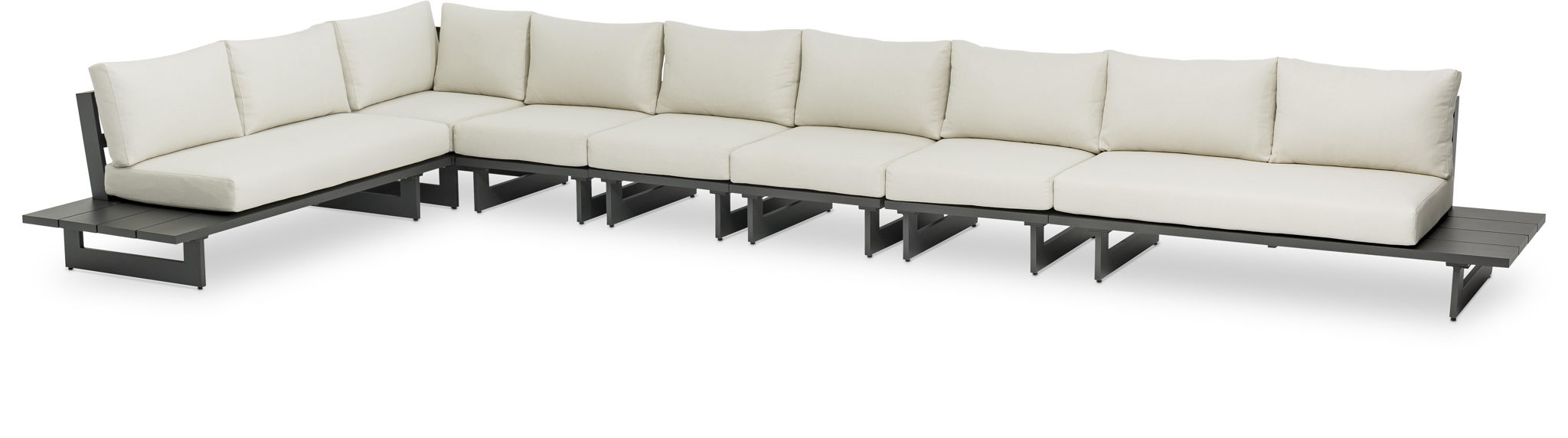 Maldives - 7 Piece Water Resistant Outdoor Patio Modular Sectional With Gray Base