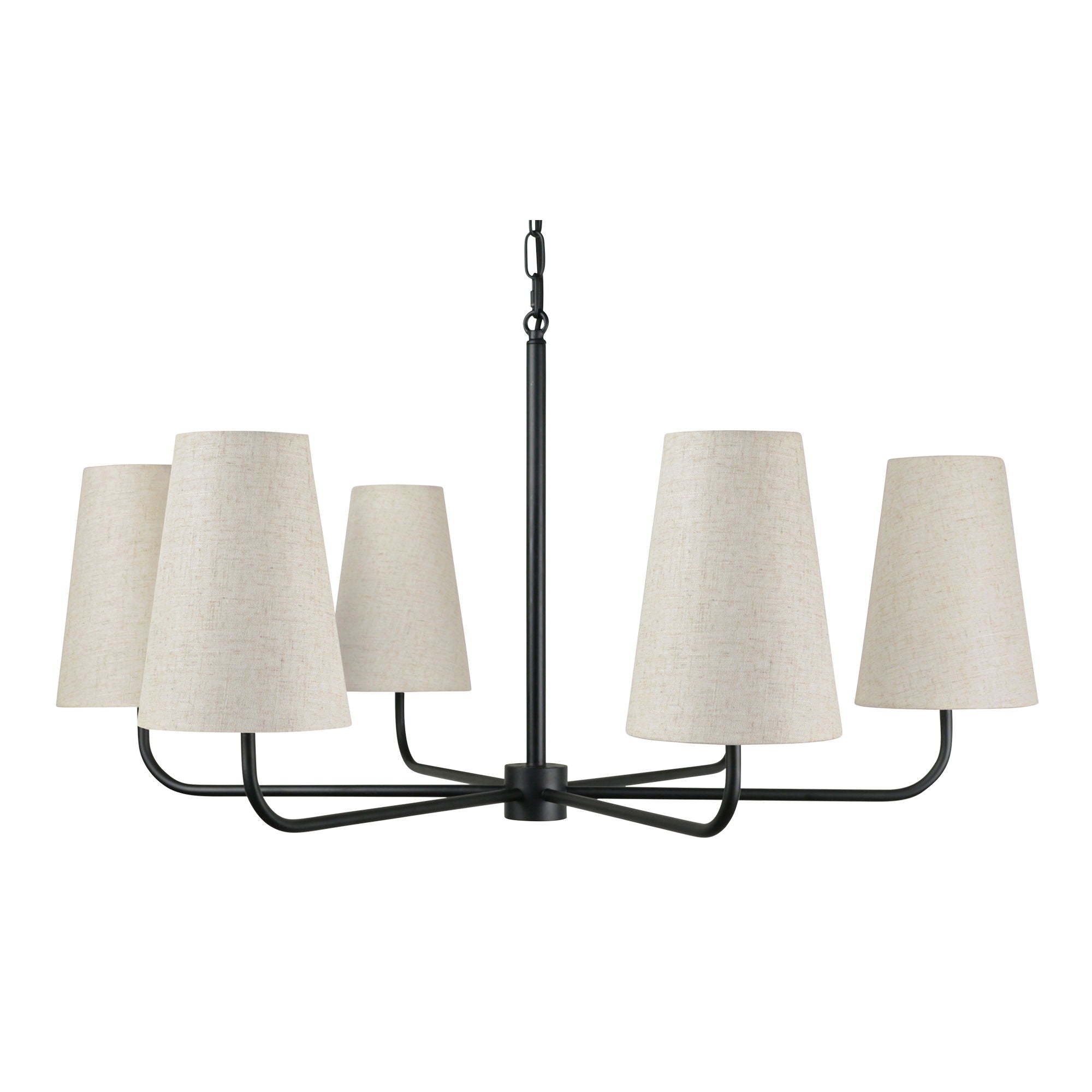 Mathis - Chandelier - Black / Beige