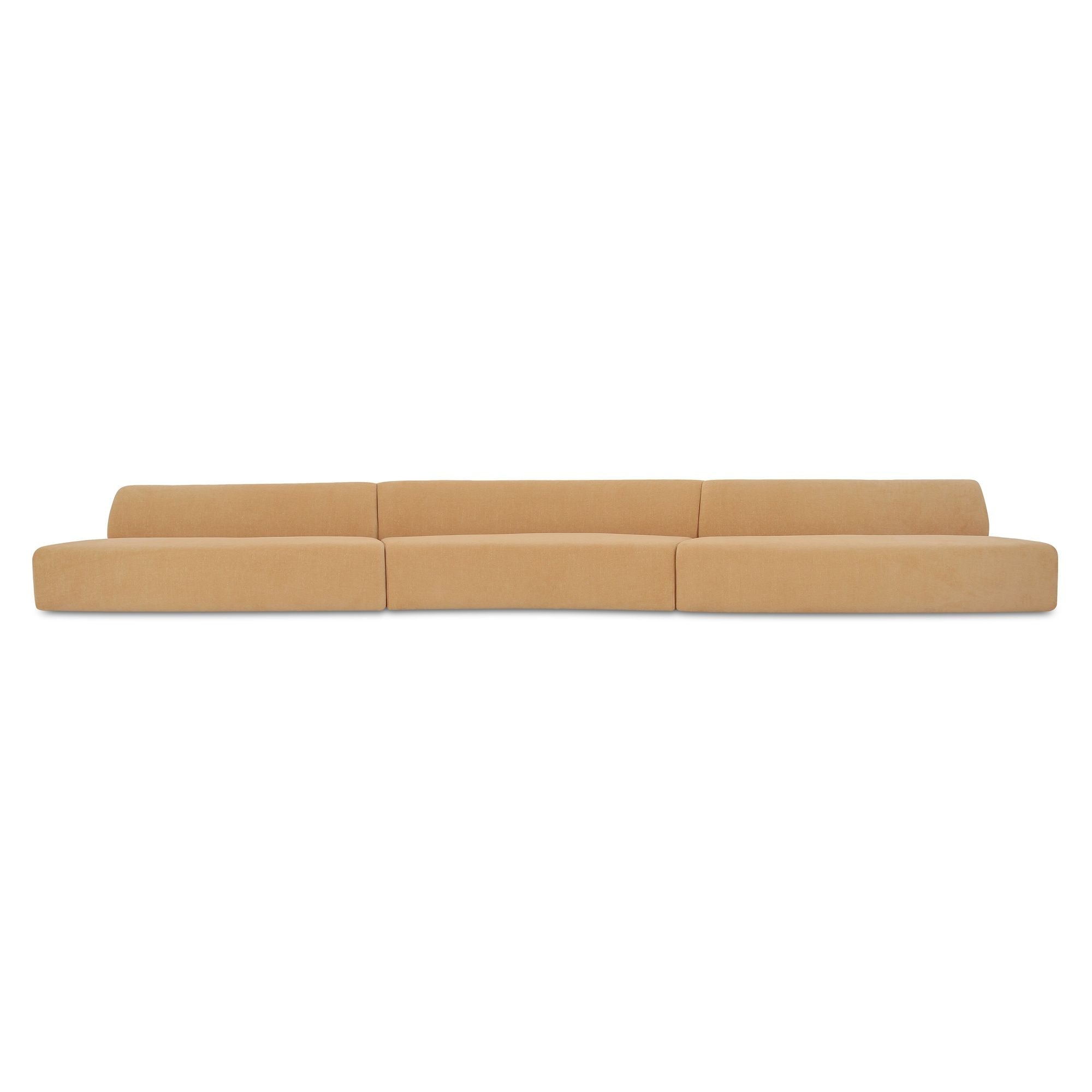 Naomi - 3 Piece Wave Modular Sectional - Golden Yellow