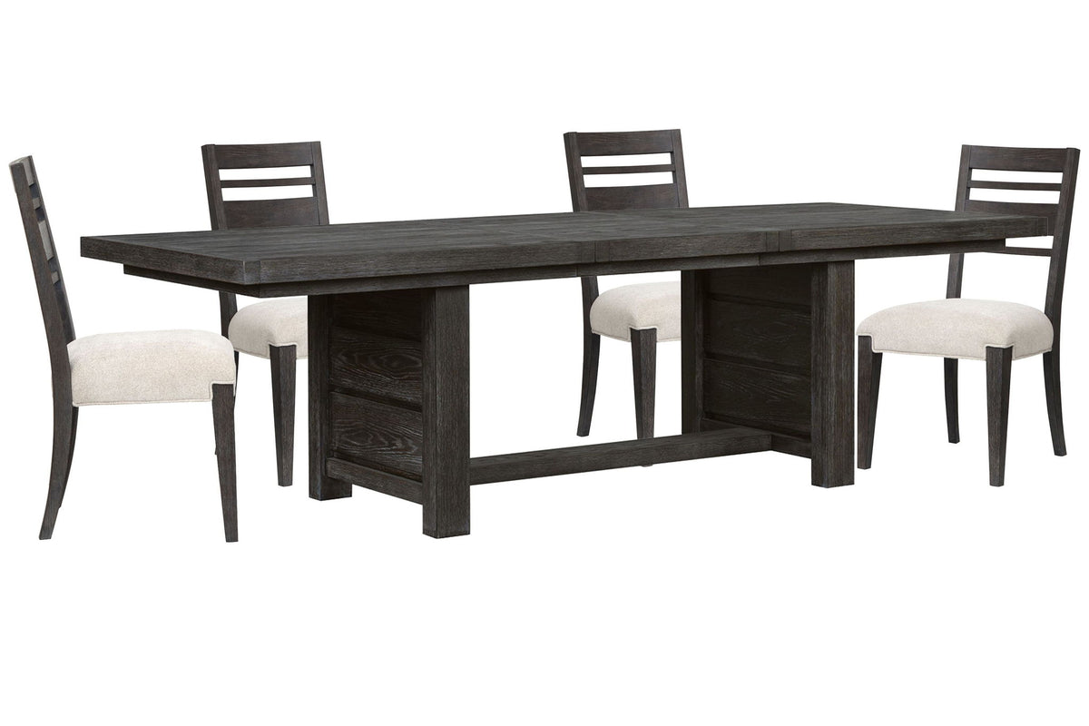 Plum Creek - 5 Piece Extendable Trestle Dining Table Set