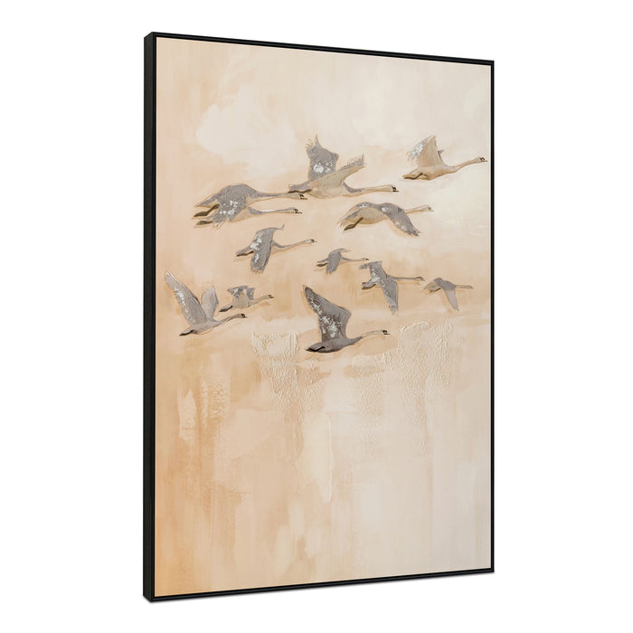 Unison - Framed Painting - Beige
