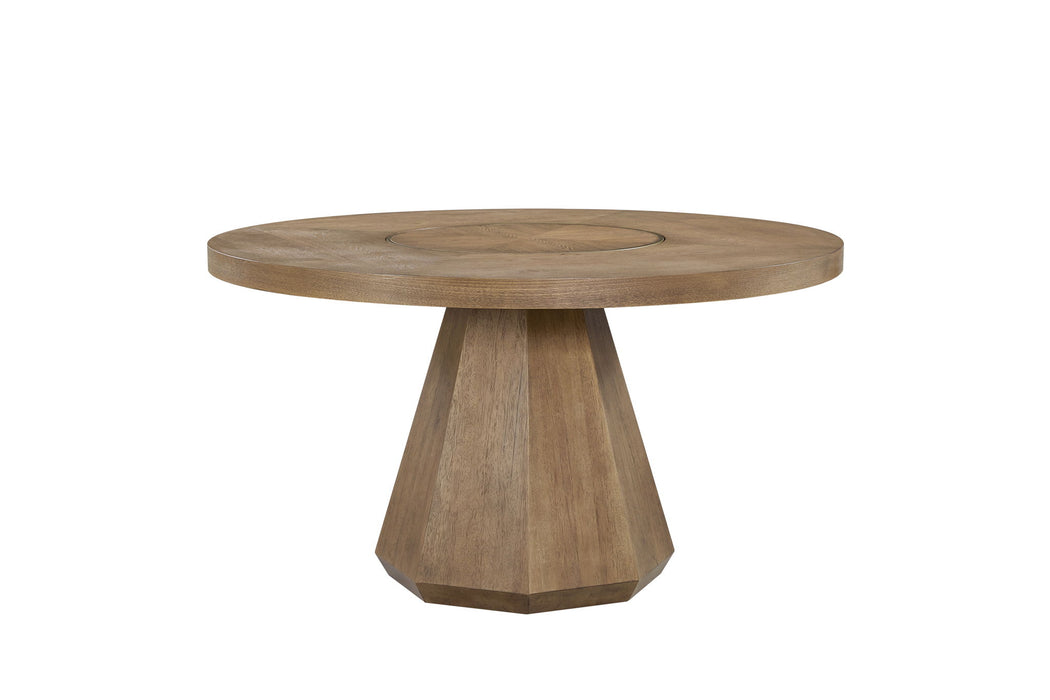 Elure - Round Dining Table With Lazy Susan - Latte