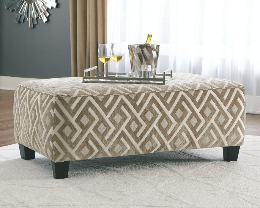 Dovemont - Oversized Accent Ottoman - Putty