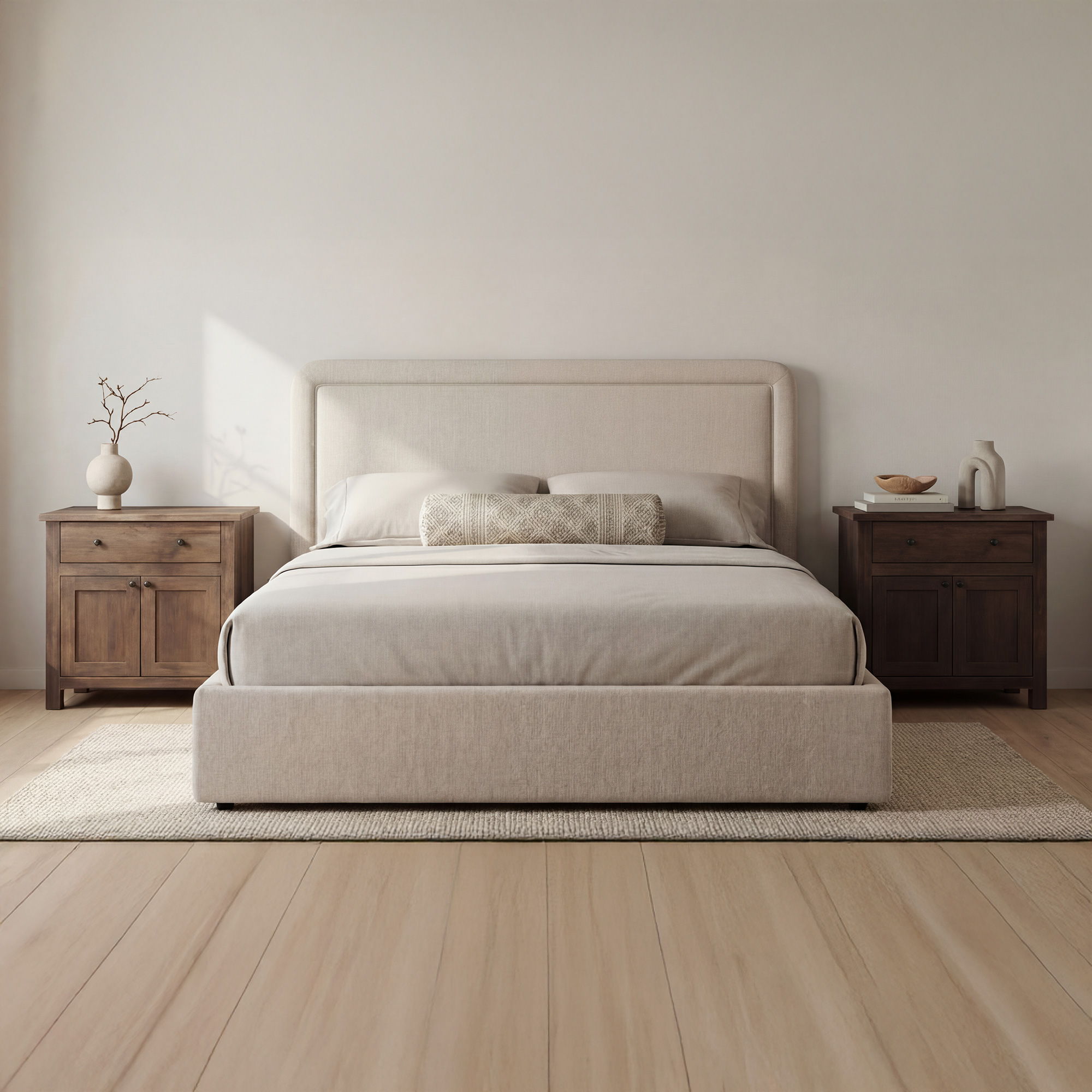 Simon - Queen Storage Bed - Flecked Beige