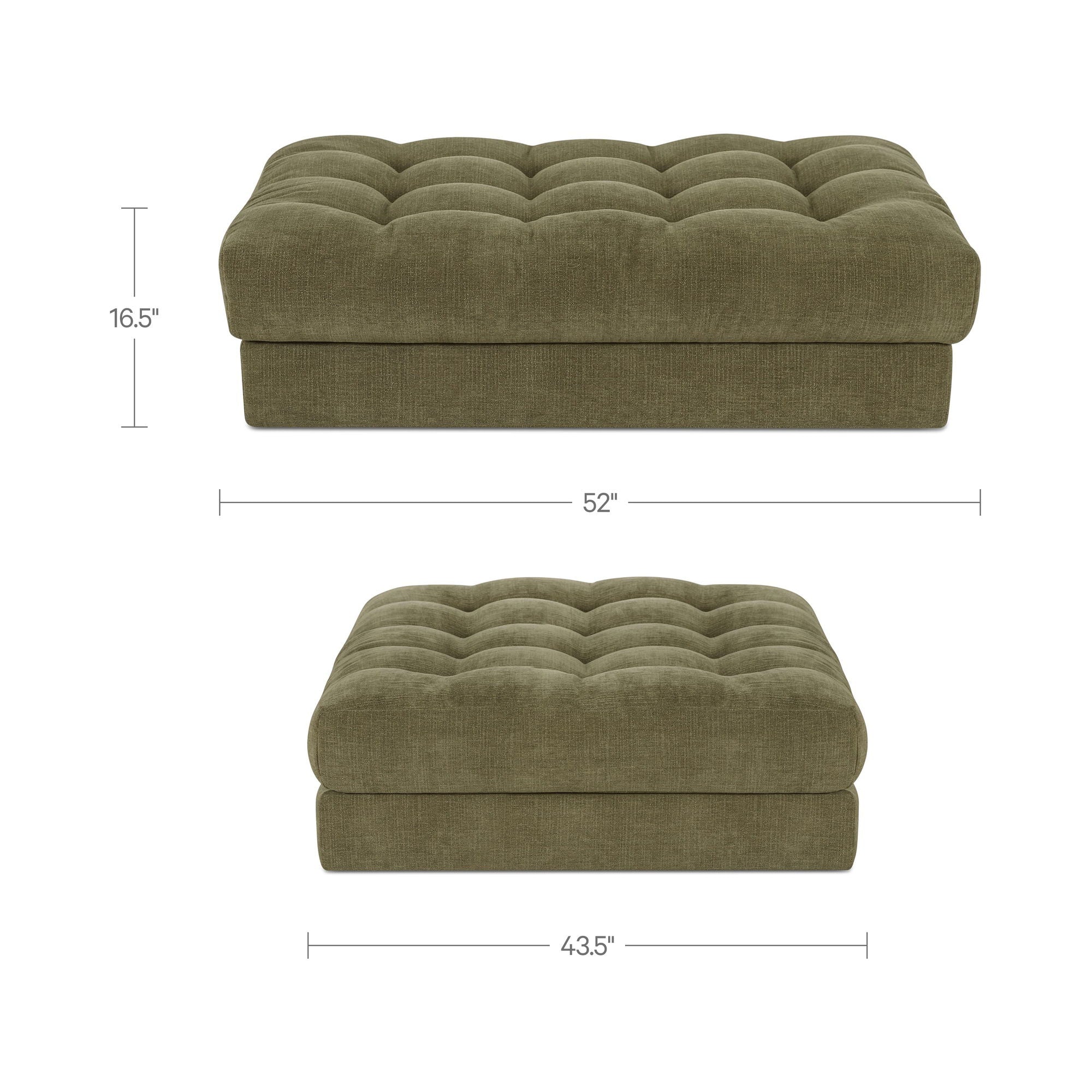 Davie - Ottoman - Olive Green