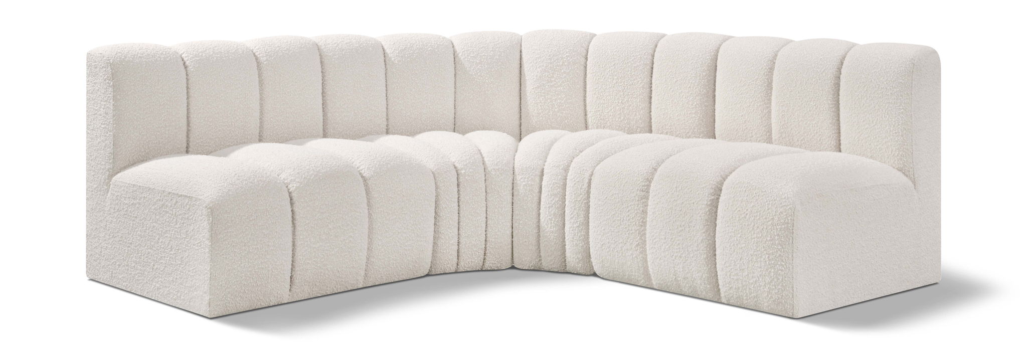 Arc - Boucle Fabric 4 Piece Corner Modular Sofa