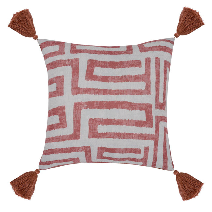 Indoor/Outdoor - Karo Pillow - Red Clay