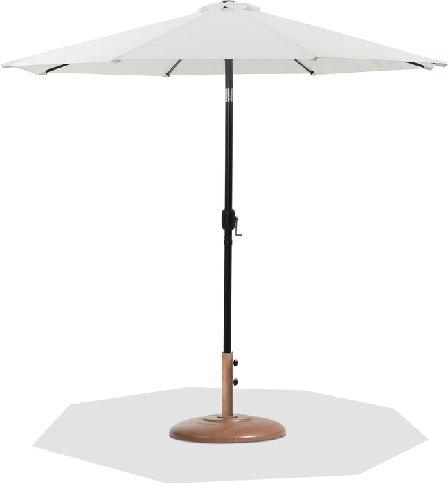 Fiji - Aluminum Patio Umbrella With Round Teak And Black Base