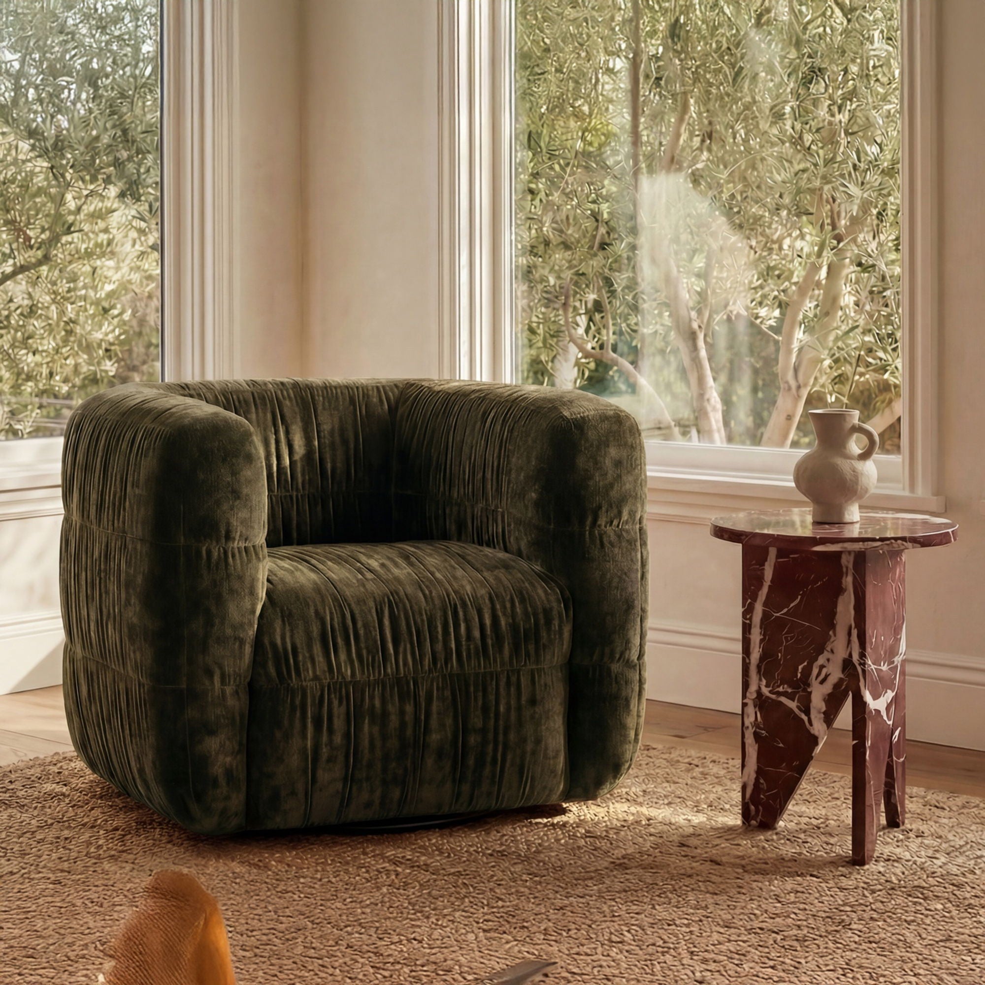 Robson - Swivel Chair - Dark Green