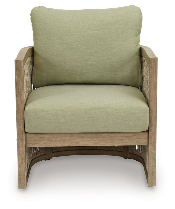 Serena Shores - Lounge Chair With Cushion (Set of 2) - Beige / Green