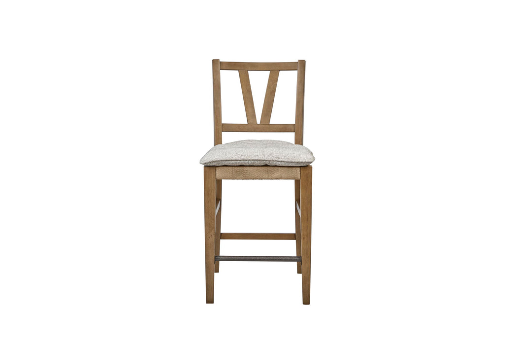 Tarrington - Counter Height Slat Back Stool (Set of 2) - Almond