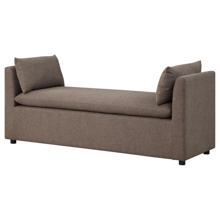 Robin - Upholstered Accent Bench With Armrests - Brown