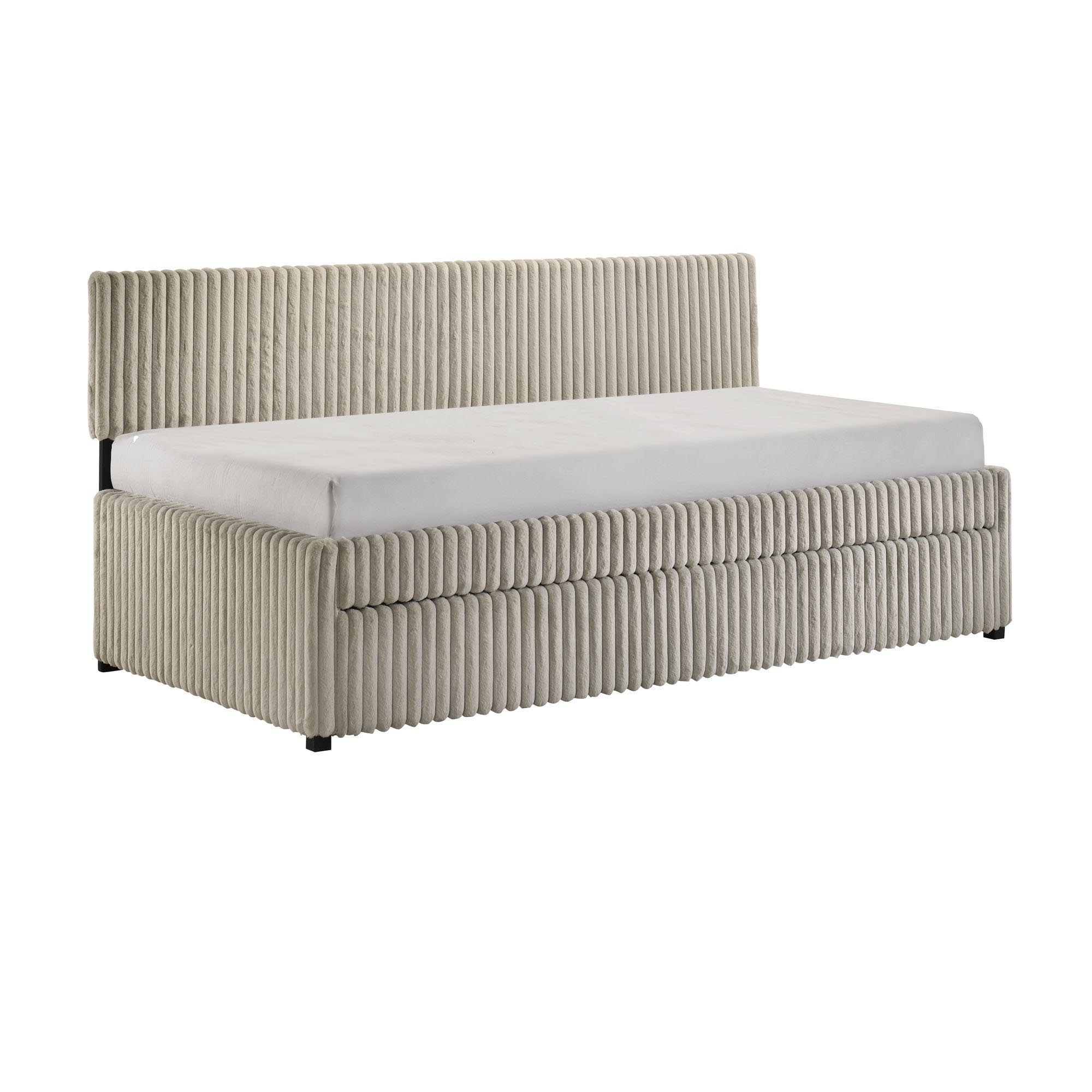 Arden - Twin Daybed With Trundle - Corduroy Beige