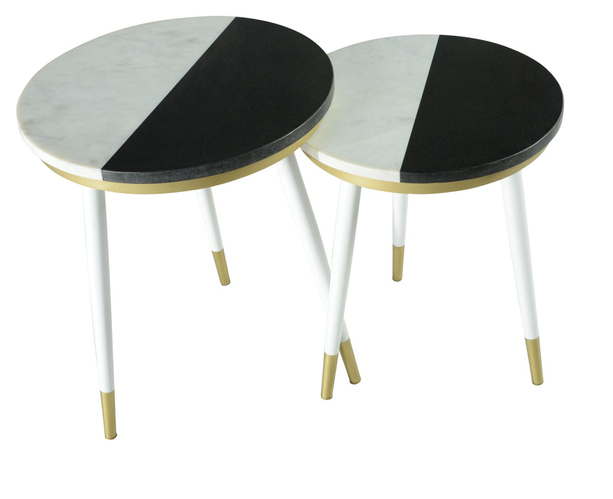 Taj - Marble Top Nesting Tables - White