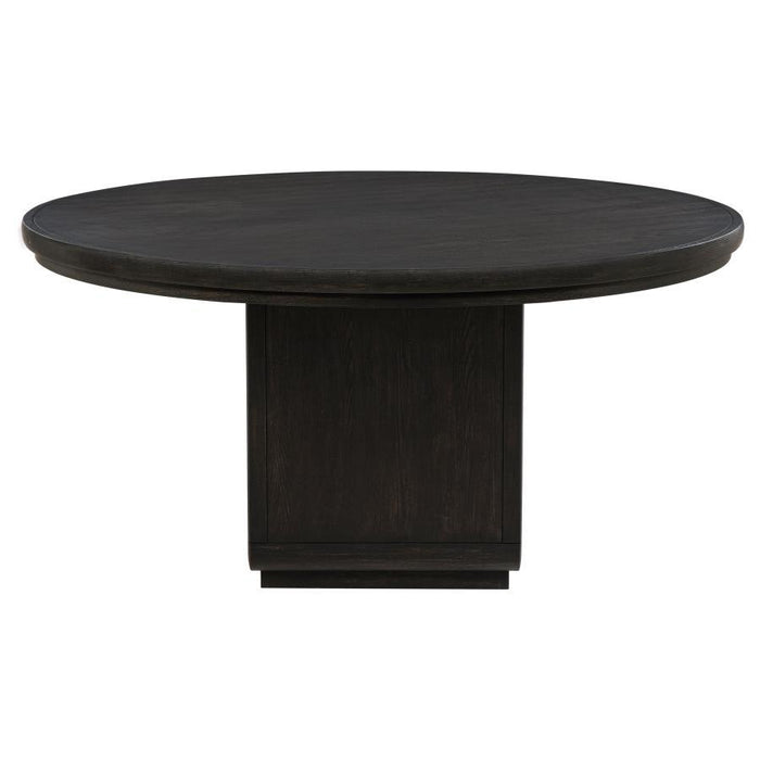 Leandro - 60" Round Dining Table - Burnished Black