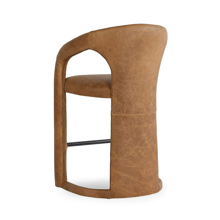 Archie - Distressed Leather Counter Stool