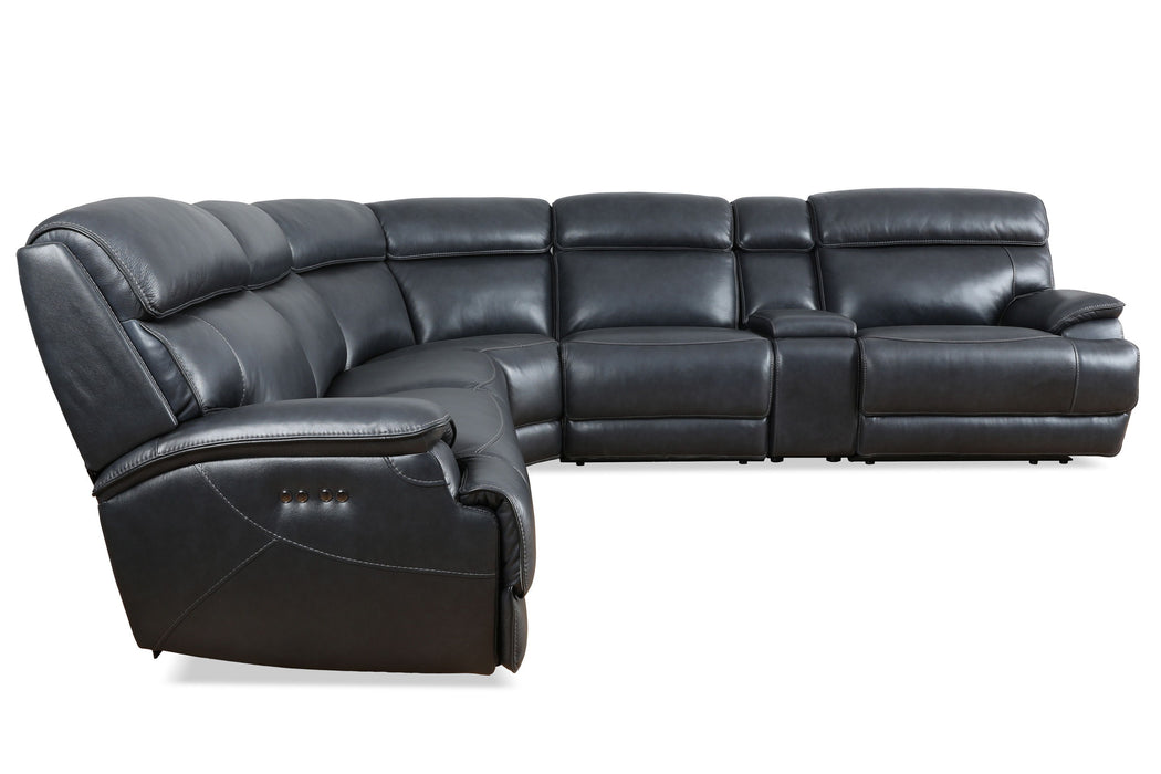 Forum - 6 Piece Modular Power Reclining Sectional with Power Headrests - Blueberry