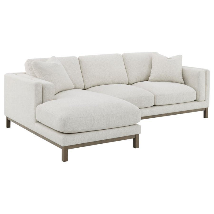 Geneva - Boucle Upholstered Sectional Chaise Sofa - Sand