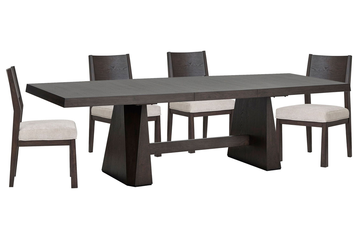 Tauren - 5 Piece Extendable Double Pedestal Dining Table Set