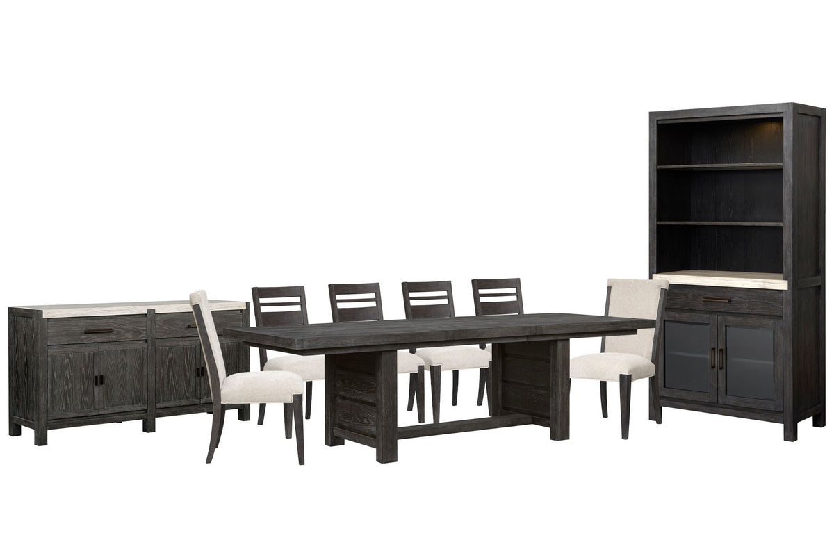 Plum Creek - 9 Piece Extendable Trestle Dining Table Set