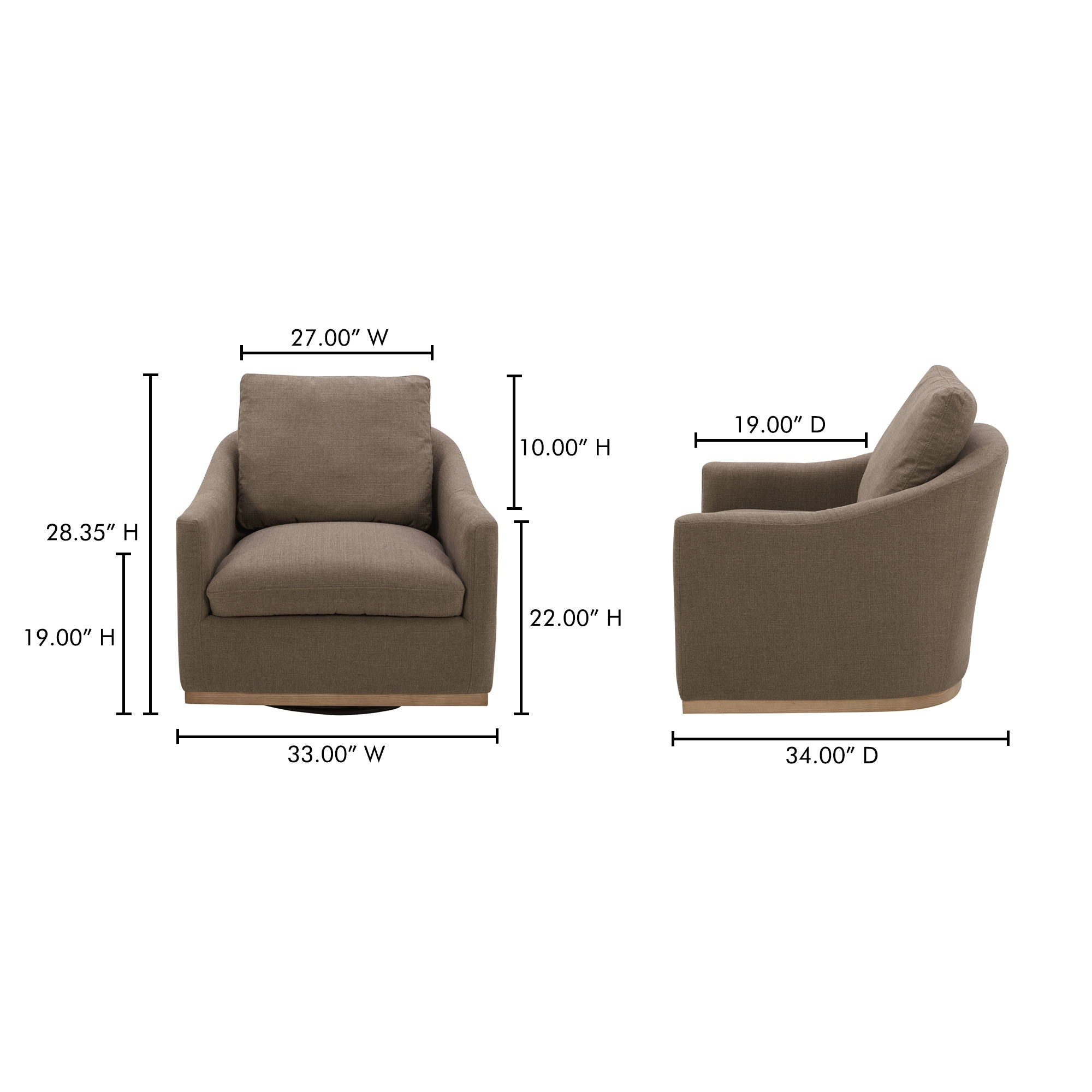 Linden - Swivel Chair - Soft Taupe