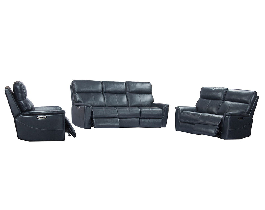 Reed - Power Reclining Sofa Loveseat And Recliner - Indigo