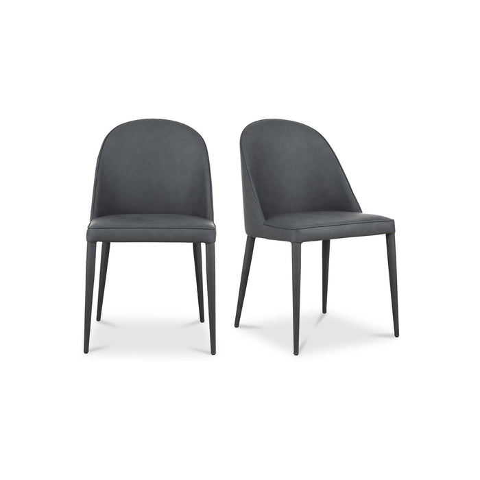 Burton - Dining Chair Chair Fade Vegan Leather (Set of 2) - Black