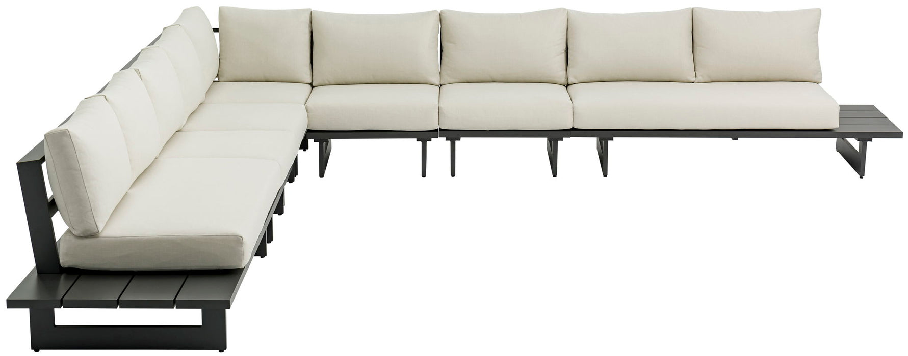 Maldives - 7 Piece Water Resistant Outdoor Patio Modular Sectional With Gray Base