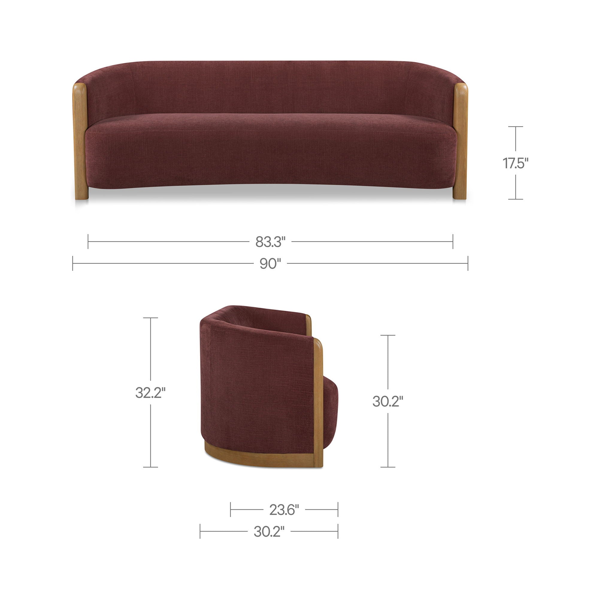 Anya - Sofa - Berry / Purple