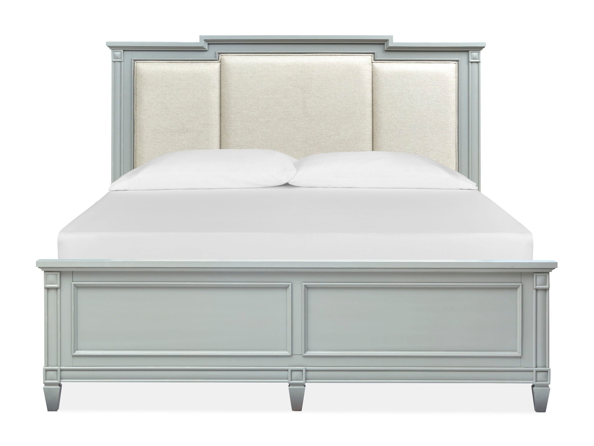 Glenbrook - Complete California King Panel Bed With Upholstered Headboard - Pebble