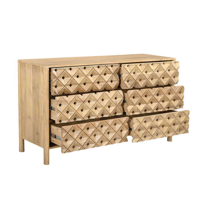 Fulton - 6 Drawer Dresser - Natural