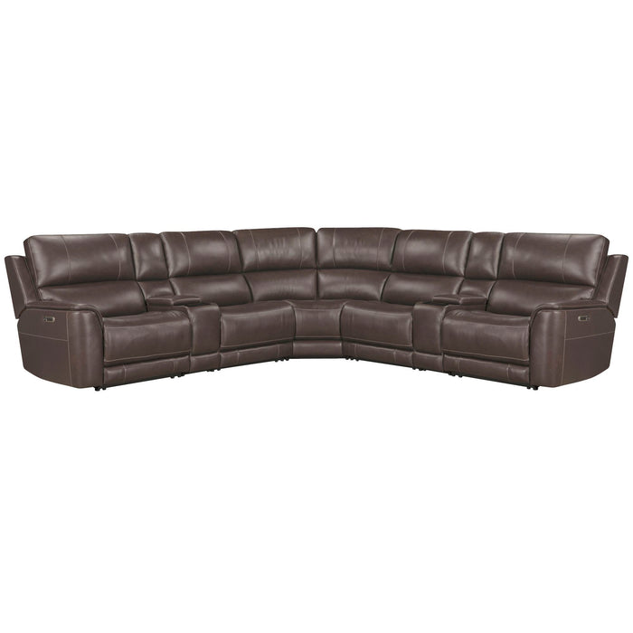 Easton - 7 Piece Zero Gravity Power Reclining Sectional With Power Adjustable Headrests - Steamboat Brown