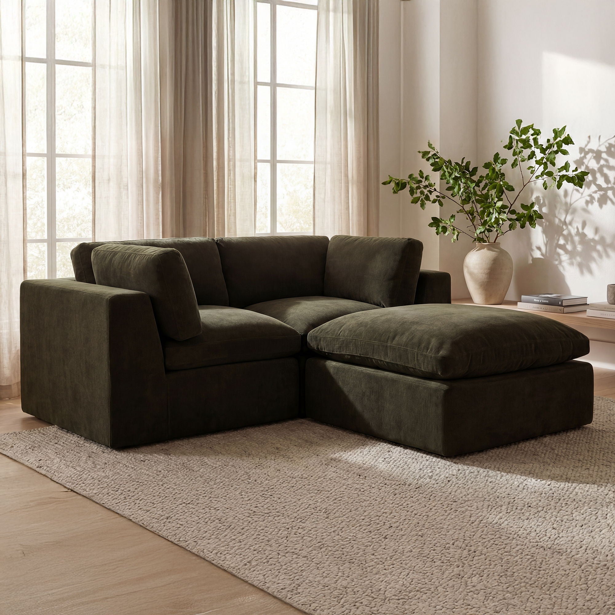 Cates - Ottoman - Dark Green