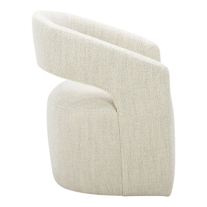 Barrow - Performance Fabric Rolling Dining Chair - Beige