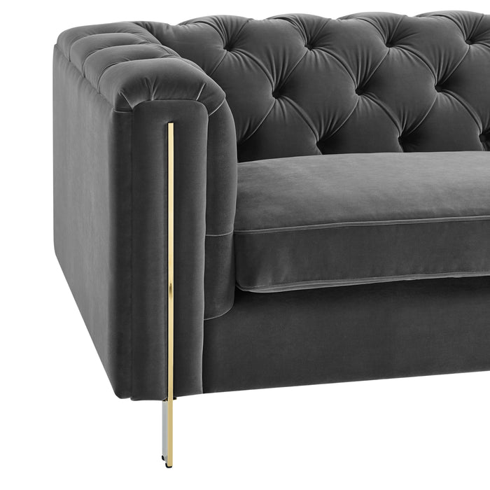 Charlene - Velvet Button Tufted Sofa