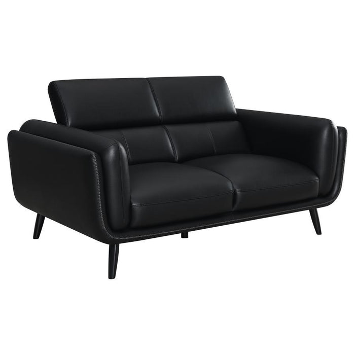 Shania - Upholstered Low Back Loveseat - Black