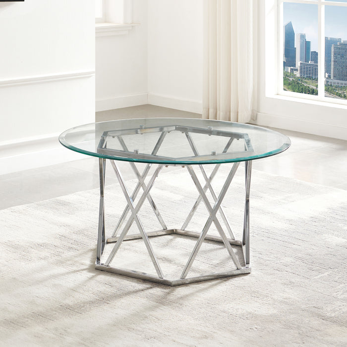 Escondido - Glass Cocktail Table - Silver