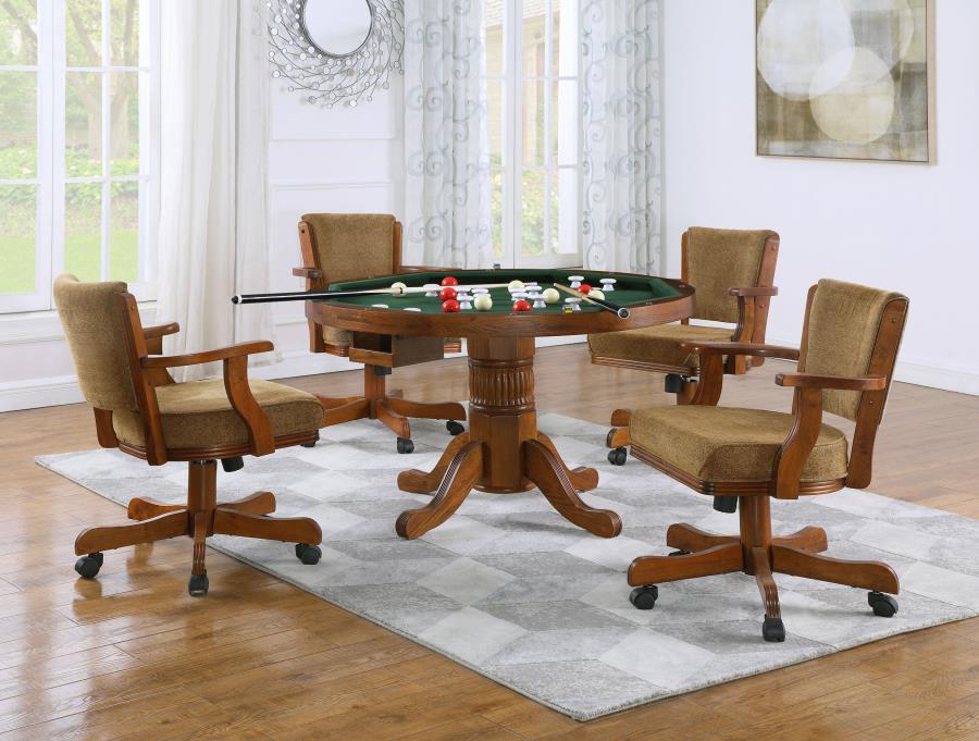 Mitchell - 5-Piece Dining And Game Table Set - Amber