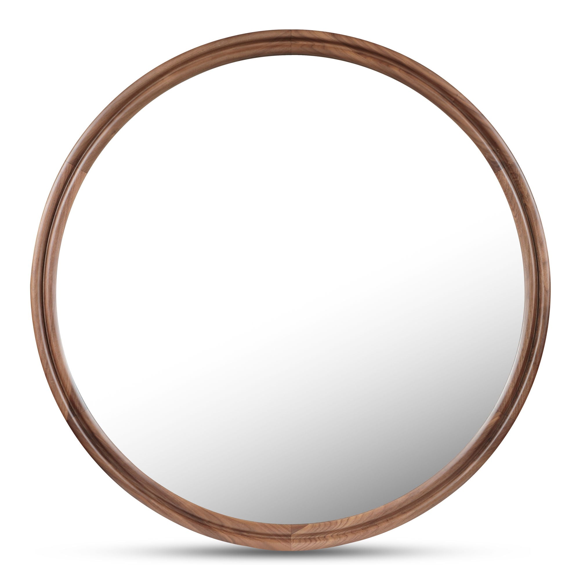 Alcott - Round Accent Mirror Large - Walnut