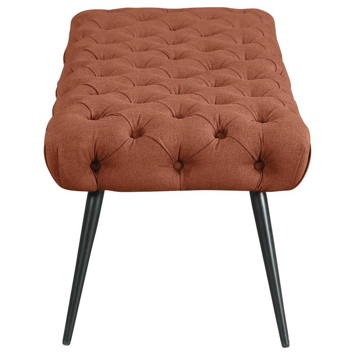 Ella - Upholstered Tufted Bench Metal Legs