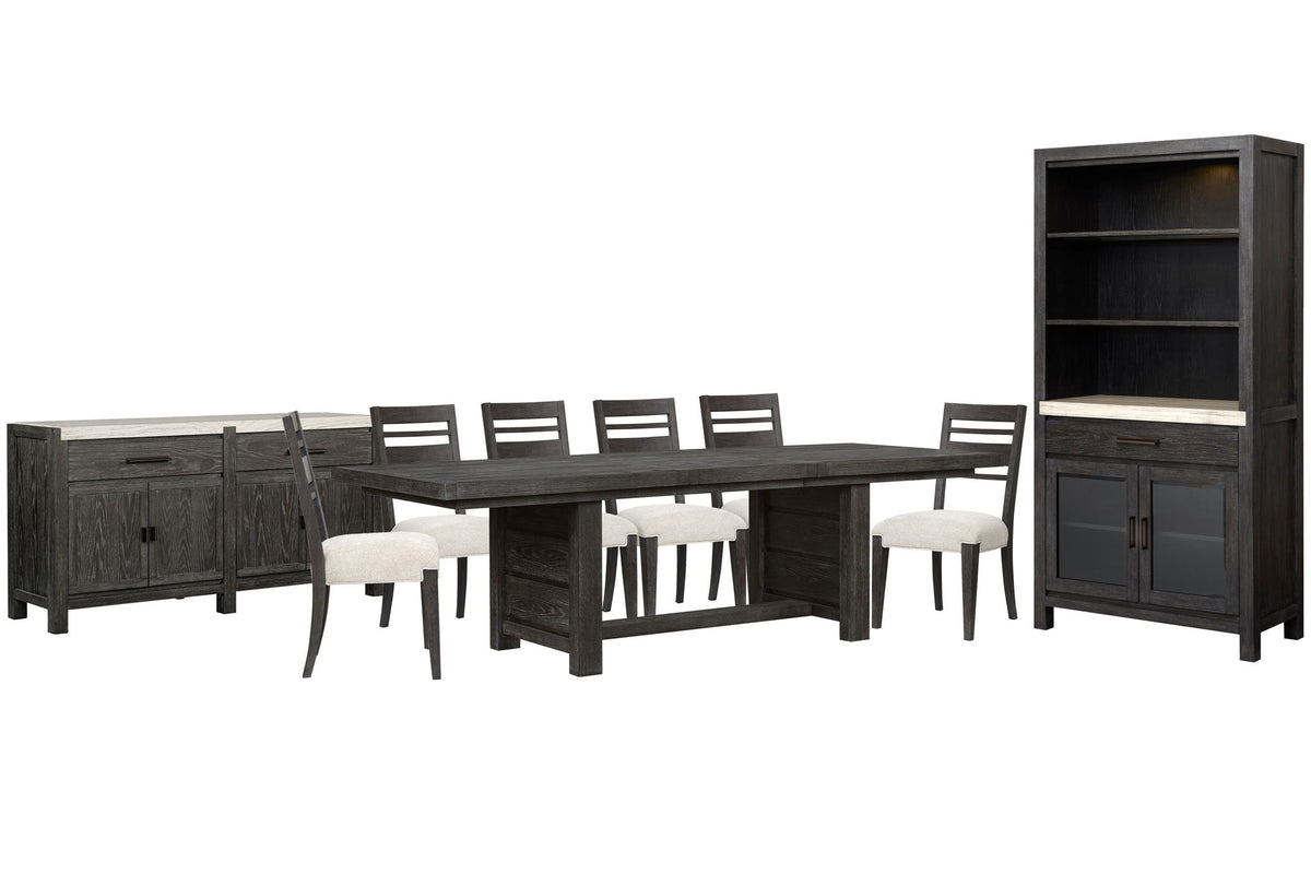 Plum Creek - 9 Piece Extendable Trestle Dining Table Set