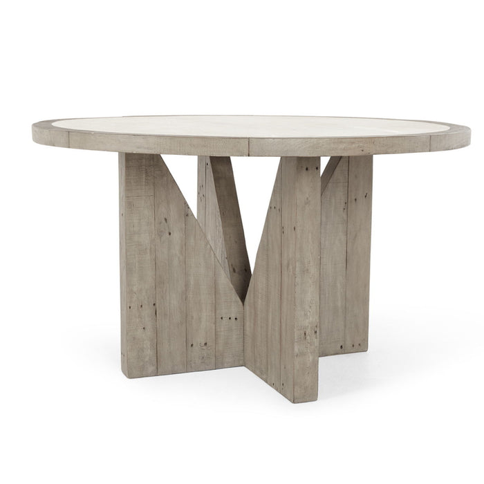 Vincent - Round Dining Table - Distressed Gray