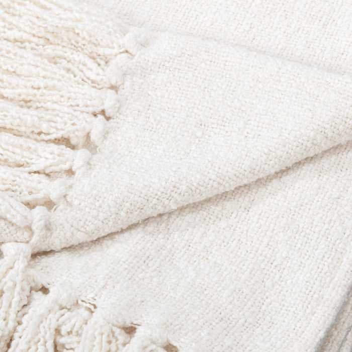 Throws - 50" x 70" TC Aria Boucle Throw - Ivory