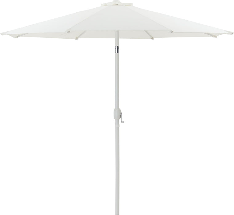 Fiji - Aluminum Patio Umbrella With Round Teak And White Base