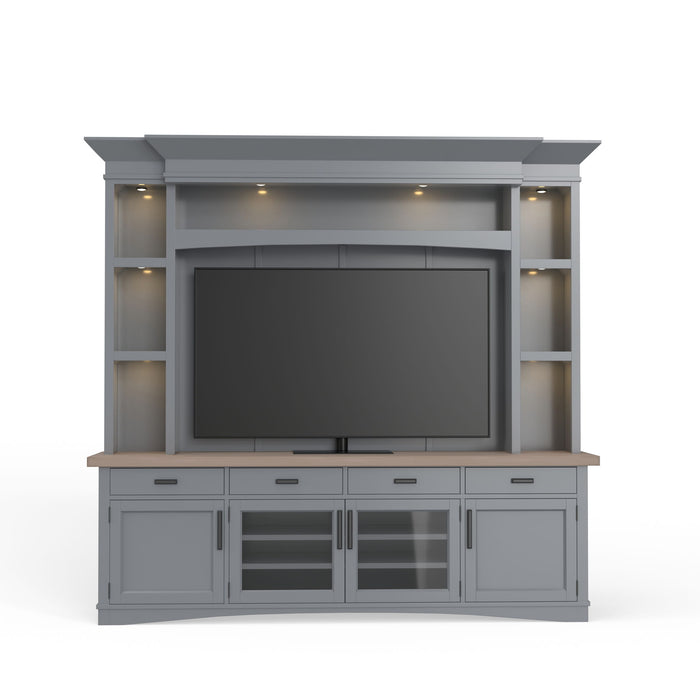 Americana Modern - TV Console with Hutch, Backpanel and LED Lights