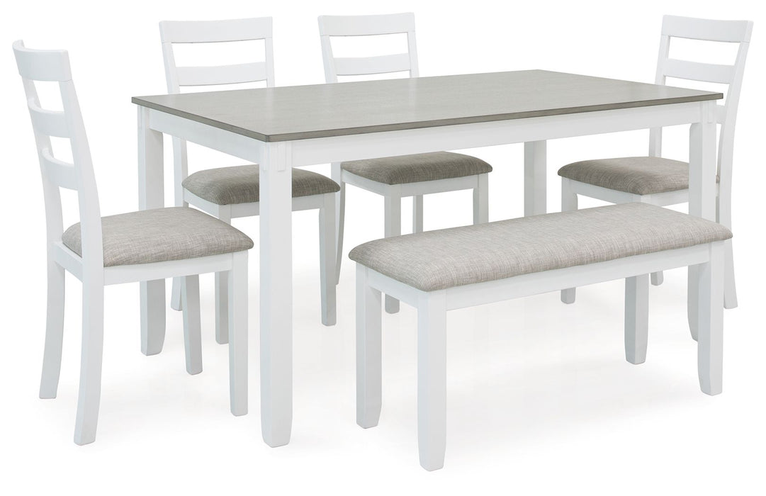 Stonehollow - White / Gray - Rectangular Drm Table Set (Set of 6)