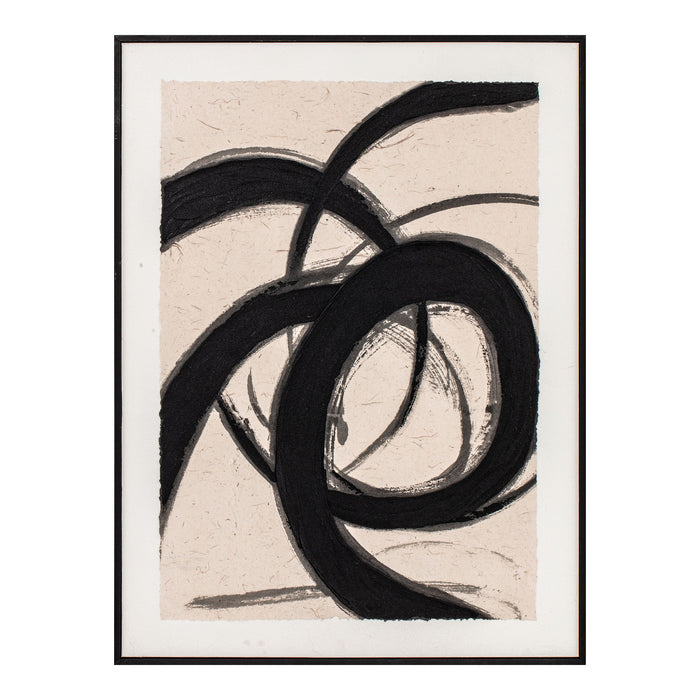Poet - Framed Painting - Beige / Black